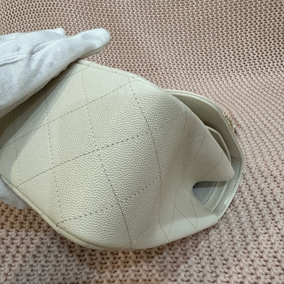 Chanel classic double flap quilted caviar medium handbag - style # A58600Y25378 - Picture 8 of 17